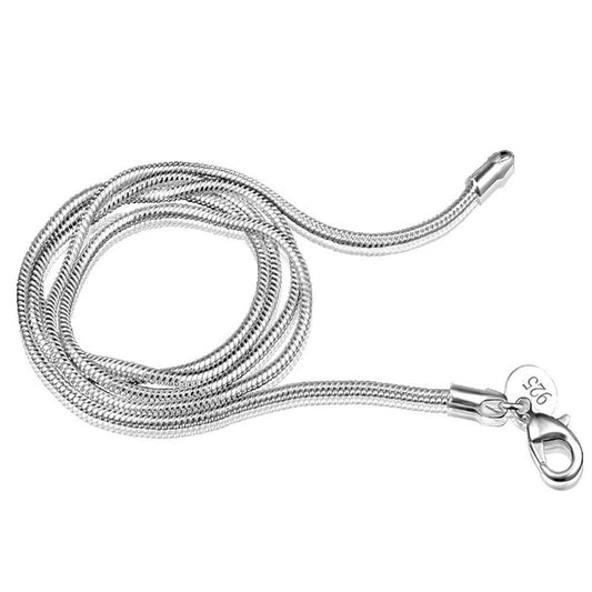 2mm sterling silver 925 snake chain necklace polished diamond cut close-up view