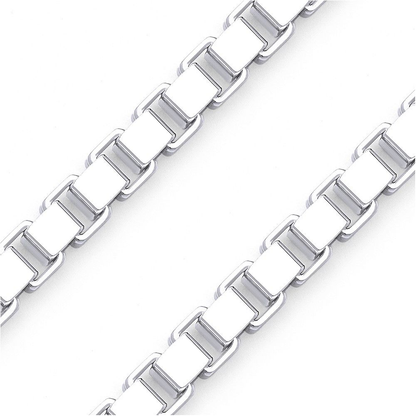 2mm Sterling Silver 925 Box Chain Necklace – Mens Womens Unisex | Polished Diamond Cut 4 Lengths