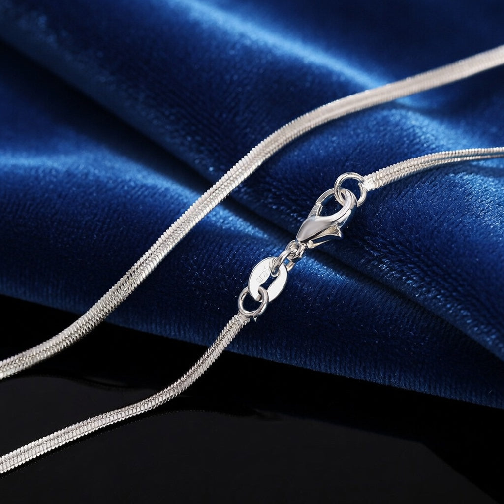 2mm Sterling Silver 925 Herringbone Chain Necklace – Womens & Girls | Polished Diamond Cut Multiple Lengths