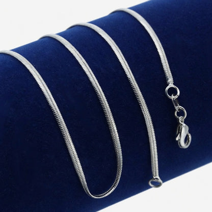 2mm Sterling Silver 925 Herringbone Chain Necklace – Womens & Girls | Polished Diamond Cut Multiple Lengths