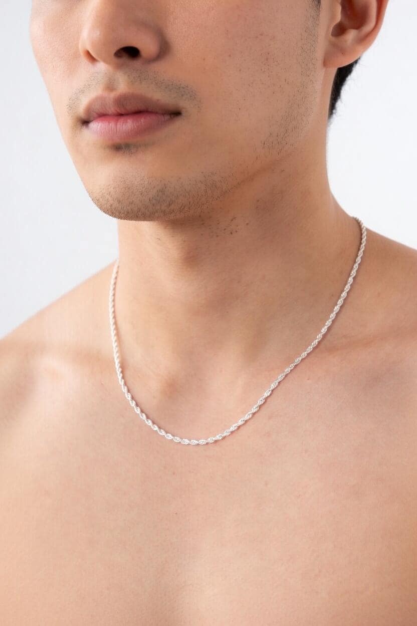 3mm Sterling Silver 925 Twisted Rope Chain Necklace – Diamond Cut Unisex Mens Womens | Multiple Lengths