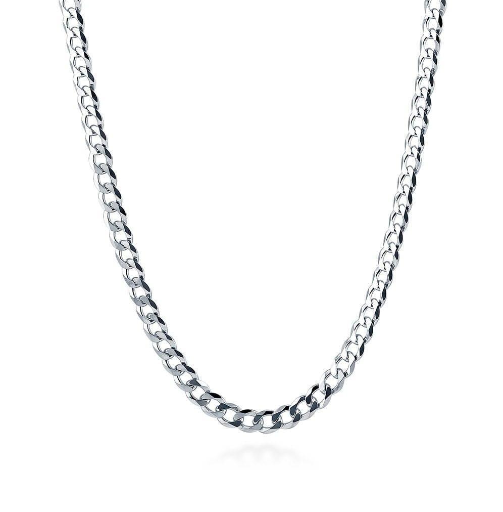2mm sterling silver 925 curb chain necklace 16 inch polished diamond cut unisex mens womens

