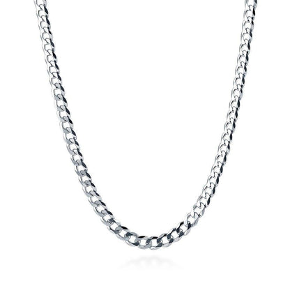 2mm sterling silver 925 curb chain necklace 16 inch polished diamond cut unisex mens womens

