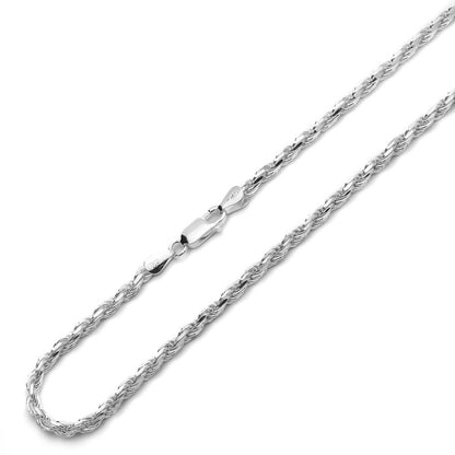 4mm sterling silver 925 twisted rope chain necklace 24 inch diamond cut mens

