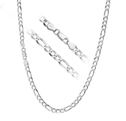 Silver chain necklace on a white background