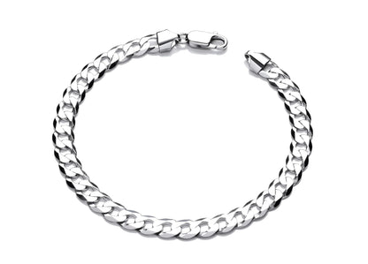 Silver chain bracelet on a white background