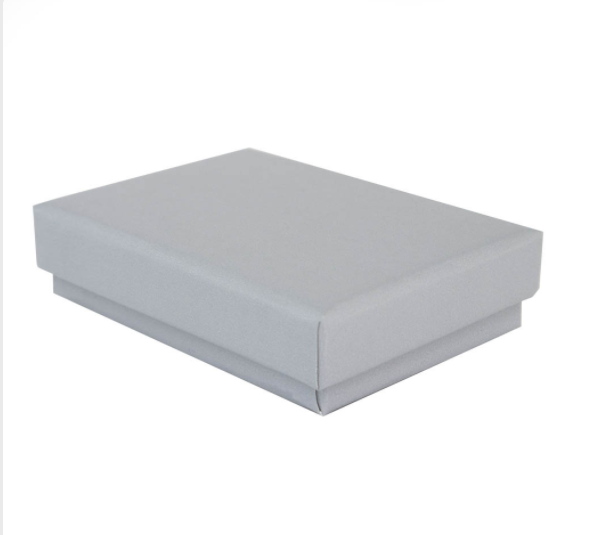 Grey rectangular box on a white background