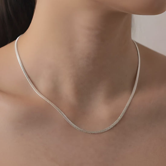 2mm sterling silver 925 flat snake chain necklace 20 inch polished diamond cut

