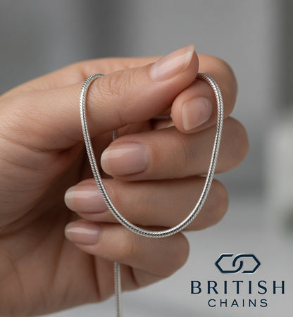 2mm Sterling Silver 925 Snake Chain Necklace – 18 Inch Womens & Girls | Polished Diamond Cut Hypoallergenic